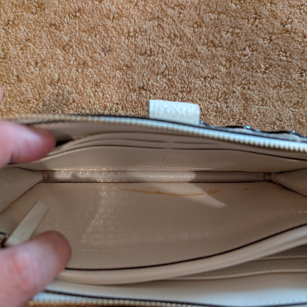 Kate Spade White Leather Crossbody Organizer Wallet Purse - Picture 5 of 8